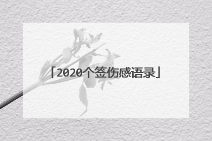 2020个签伤感语录