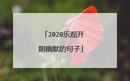 2020乐观开朗幽默的句子