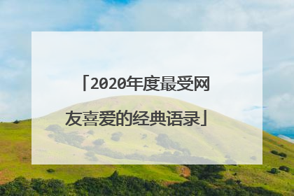 2020年度最受网友喜爱的经典语录