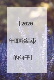 2020年即将结束的句子