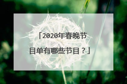 2020年春晚节目单有哪些节目？