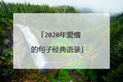 2020年爱情的句子经典语录