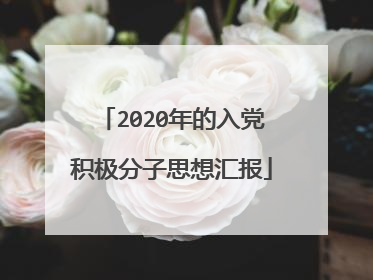 2020年的入党积极分子思想汇报