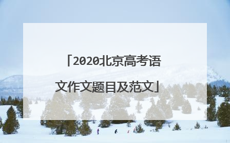 2020北京高考语文作文题目及范文