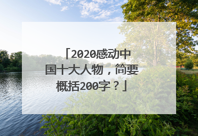 2020感动中国十大人物，简要概括200字？