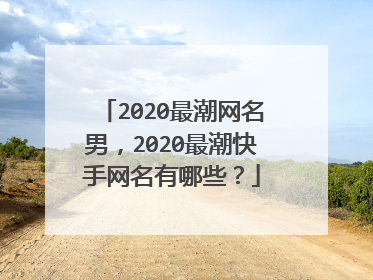 2020最潮网名男，2020最潮快手网名有哪些？