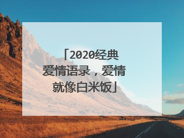 2020经典爱情语录，爱情就像白米饭