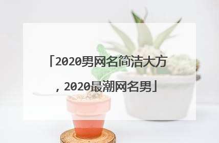 2020男网名简洁大方，2020最潮网名男