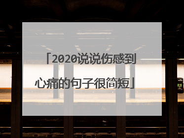 2020说说伤感到心痛的句子很简短