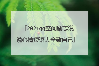 2021qq空间励志说说心情短语大全致自己
