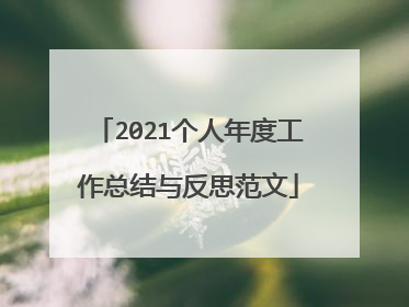 2021个人年度工作总结与反思范文