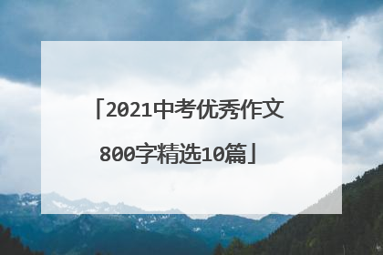 2021中考优秀作文800字精选10篇