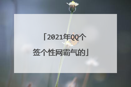 2021年QQ个签个性网霸气的