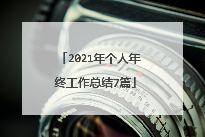 2021年个人年终工作总结7篇