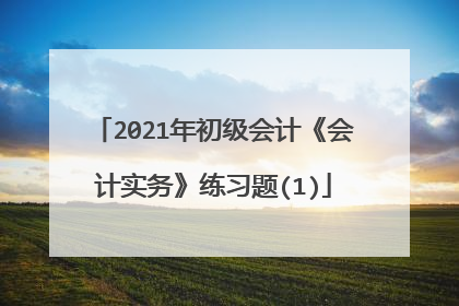 2021年初级会计《会计实务》练习题(1)