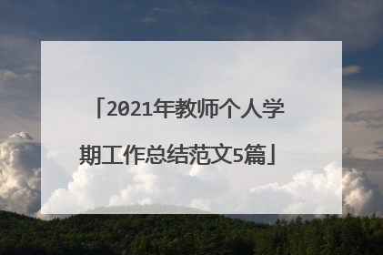 2021年教师个人学期工作总结范文5篇