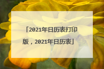 2021年日历表打印版，2021年日历表