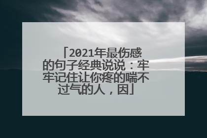 2021年最伤感的句子经典说说：牢牢记住让你疼的喘不过气的人，因