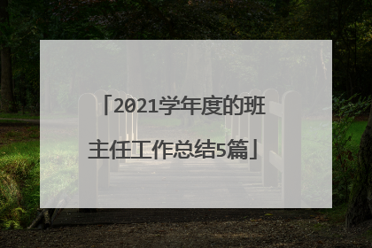 2021学年度的班主任工作总结5篇