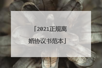 2021正规离婚协议书范本