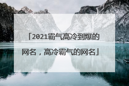 2021霸气高冷到爆的网名，高冷霸气的网名