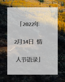 2022年 2月14日 情人节语录