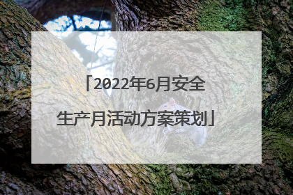 2022年6月安全生产月活动方案策划