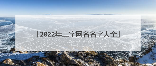 2022年二字网名名字大全