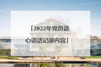 2022年党员谈心谈话记录内容