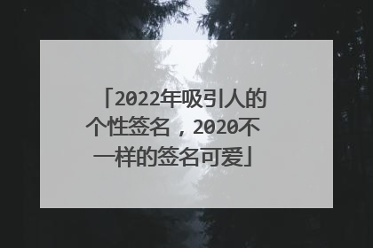 2022年吸引人的个性签名,2020不一样的签名可爱