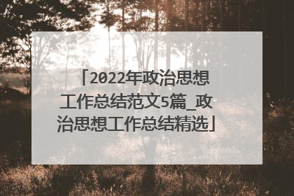 2022年政治思想工作总结范文5篇_政治思想工作总结精选