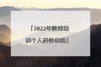 2022年教师培训个人研修总结