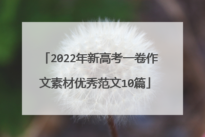 2022年新高考一卷作文素材优秀范文10篇