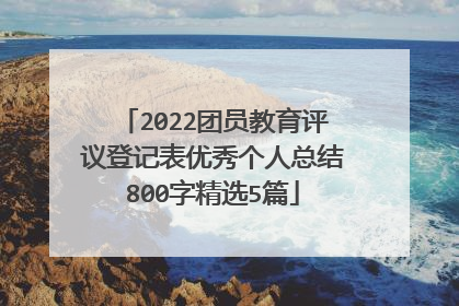 2022团员教育评议登记表优秀个人总结800字精选5篇