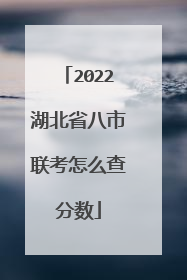 2022湖北省八市联考怎么查分数