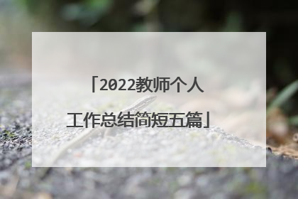 2022教师个人工作总结简短五篇