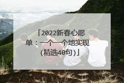 2022新春心愿单:一个一个地实现 (精选40句)