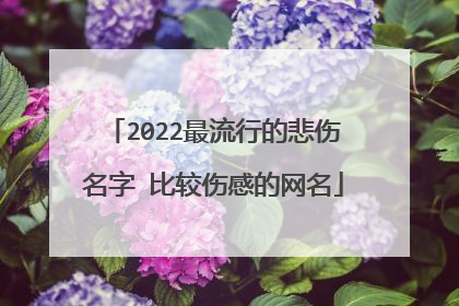 2022最流行的悲伤名字 比较伤感的网名