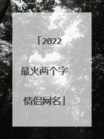 2022最火两个字情侣网名
