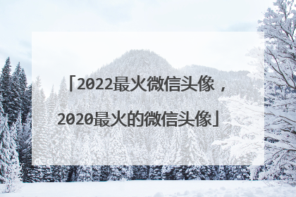 2022最火微信头像，2020最火的微信头像