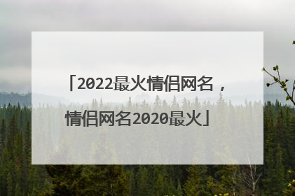 2022最火情侣网名，情侣网名2020最火