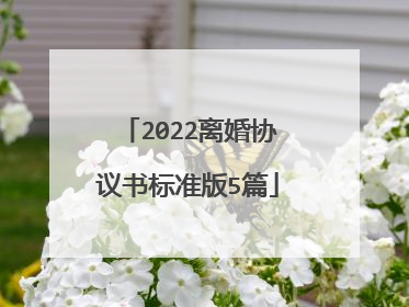 2022离婚协议书标准版5篇