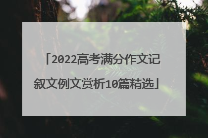 2022高考满分作文记叙文例文赏析10篇精选