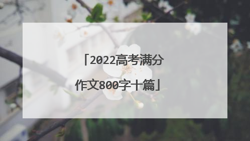 2022高考满分作文800字十篇