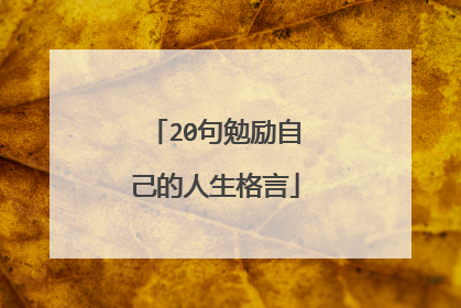 20句勉励自己的人生格言