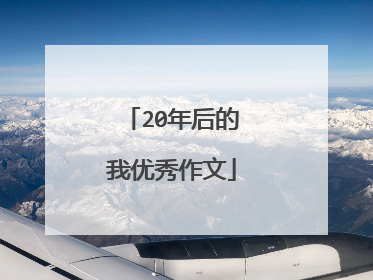 20年后的我优秀作文