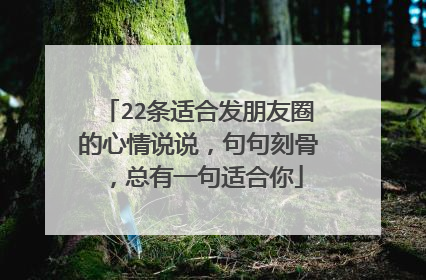 22条适合发朋友圈的心情说说，句句刻骨，总有一句适合你