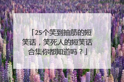 25个笑到抽筋的短笑话，笑死人的短笑话合集你都知道吗？