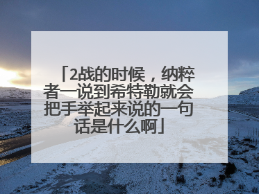2战的时候,纳粹者一说到希特勒就会把手举起来说的一句话是什么啊