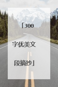 300字优美文段摘抄